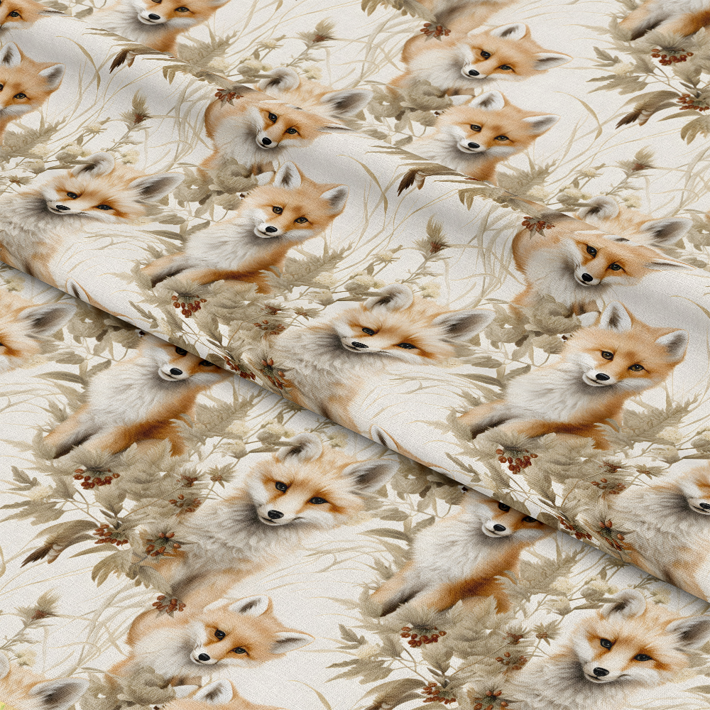 Baby Foxes Pattern 23 Quilting Cotton Fabric