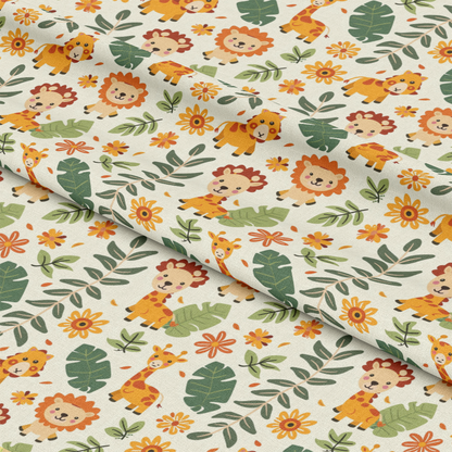 Baby Safari Animals Pattern 23 Quilting Cotton Fabric