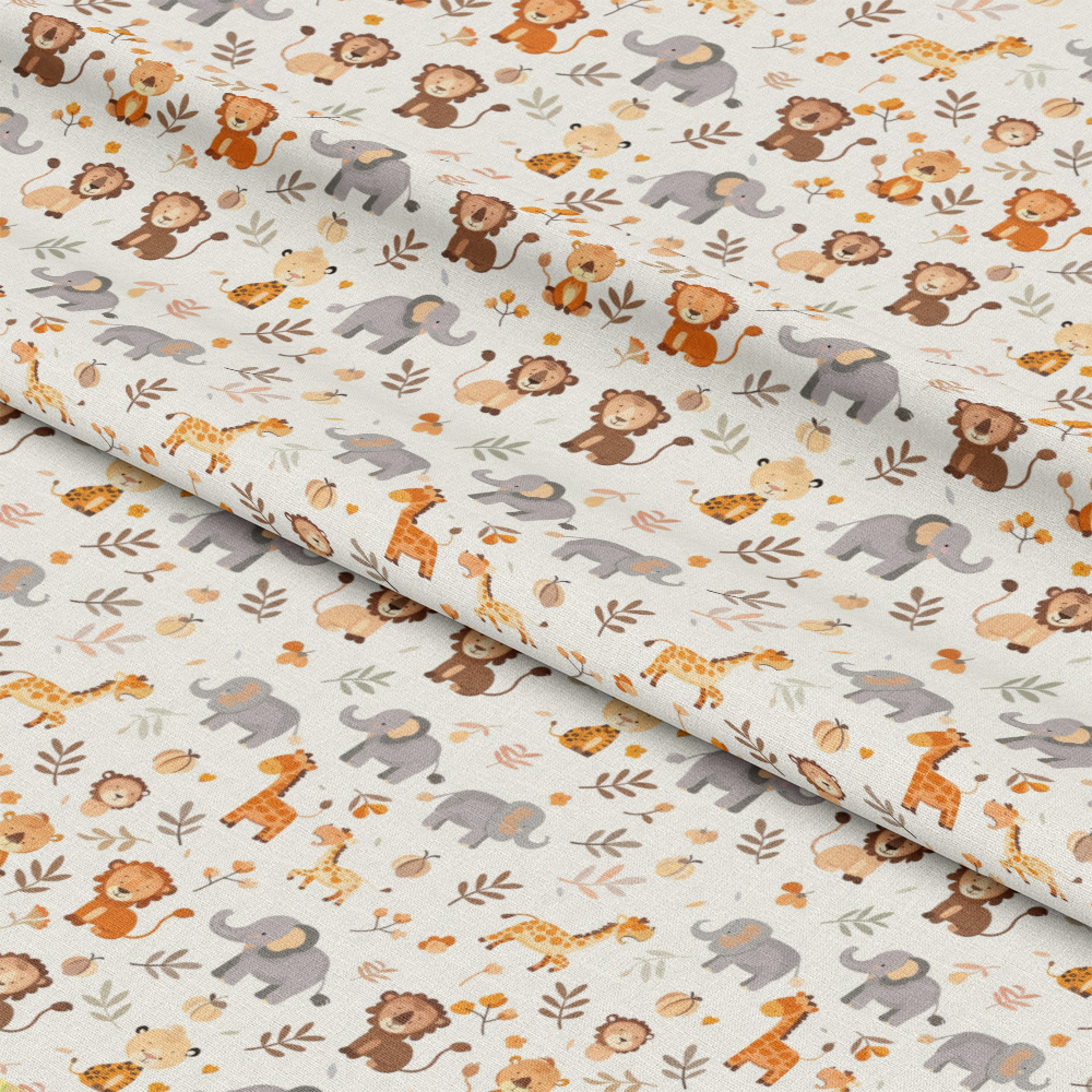 Baby Safari Animals Pattern 25 Quilting Cotton Fabric