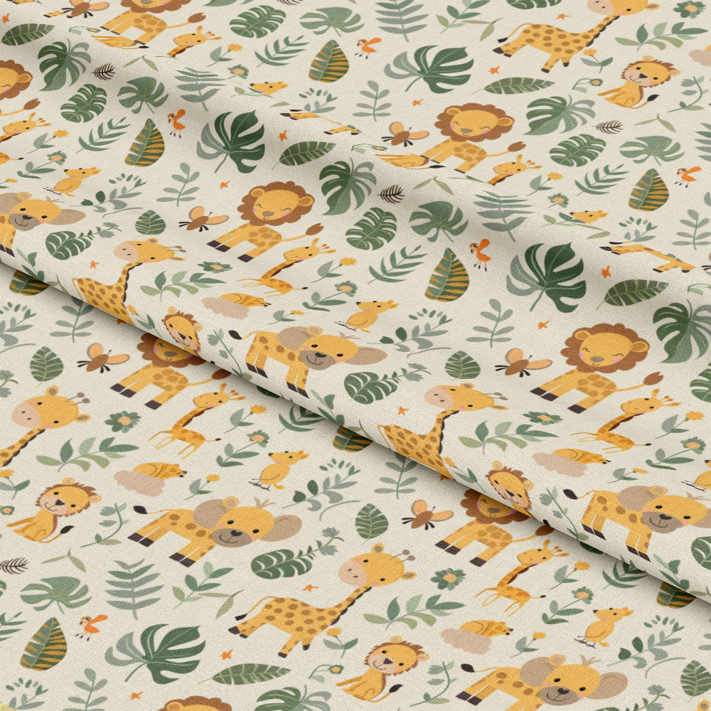 Baby Safari Animals Pattern 4 Quilting Cotton Fabric