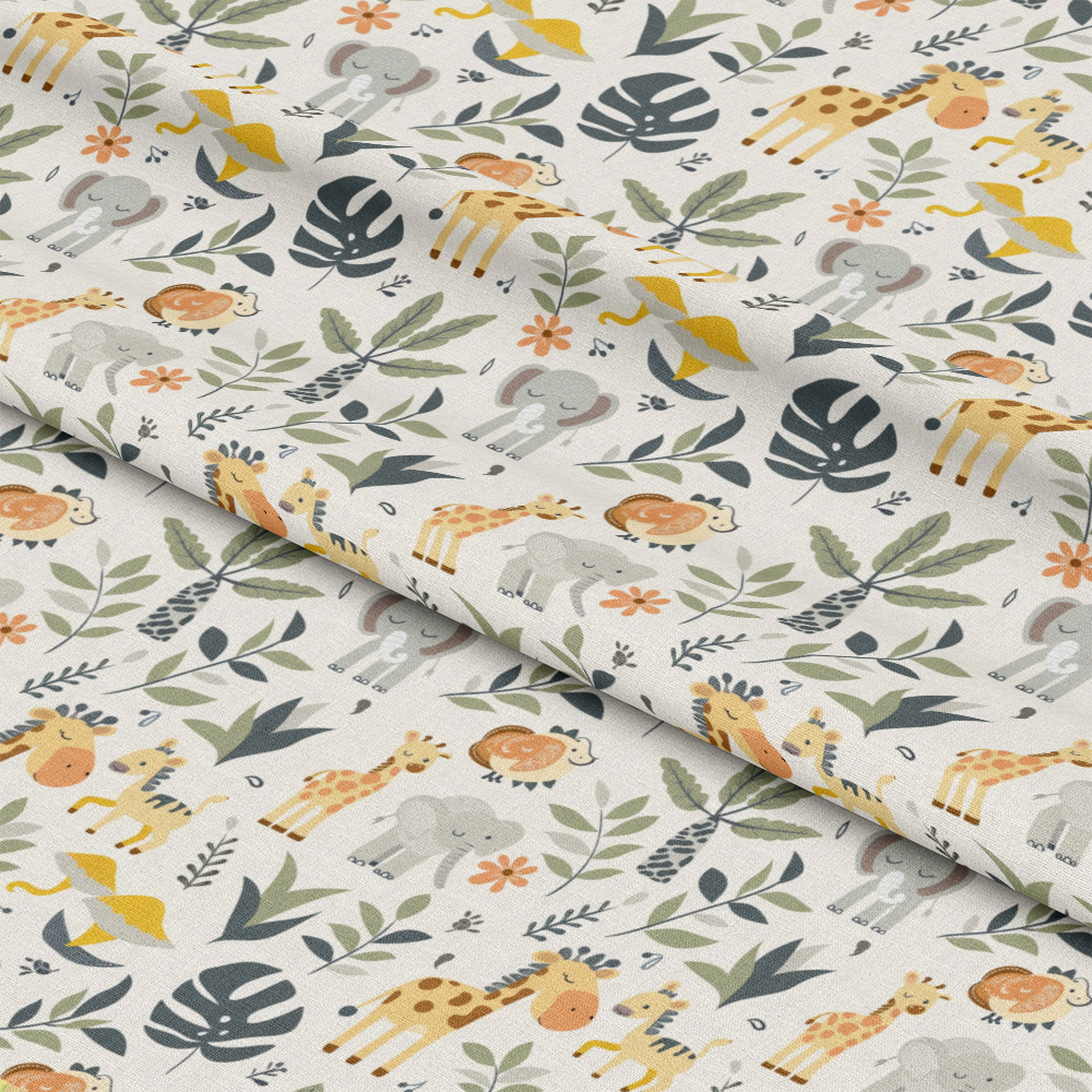 Baby Safari Animals Pattern 6 Quilting Cotton Fabric