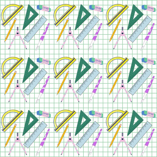 Back To School Elements Pattern 5 Quilting Cotton Fabric