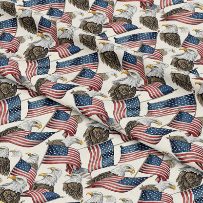 Bald Eagle Patriotic Pattern 4 Quilting Cotton Fabric