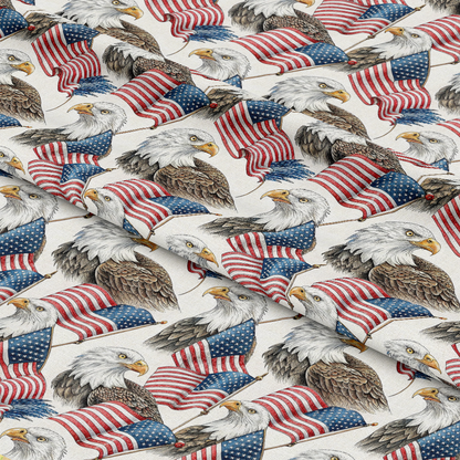 Bald Eagle Patriotic Pattern 7 Quilting Cotton Fabric