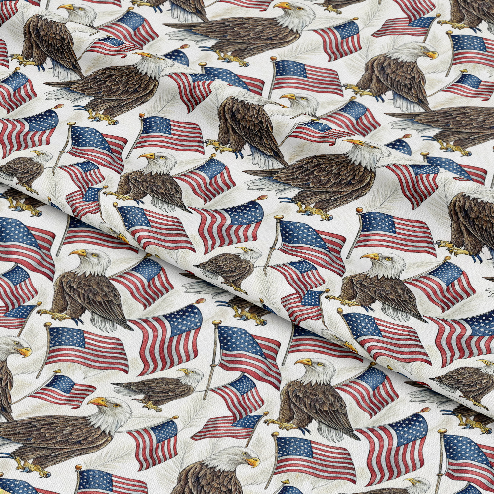 Bald Eagle Patriotic Pattern 9 Quilting Cotton Fabric