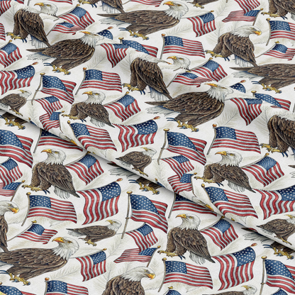 Bald Eagle Patriotic Pattern 9 Quilting Cotton Fabric