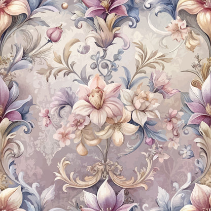 Rococo Blooms Pattern 105 Minky Fabric