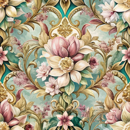 Rococo Blooms Pattern 38 Minky Fabric