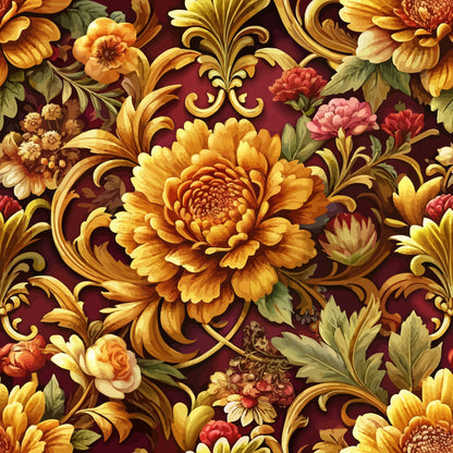 Rococo Blooms Pattern 7 Minky Fabric