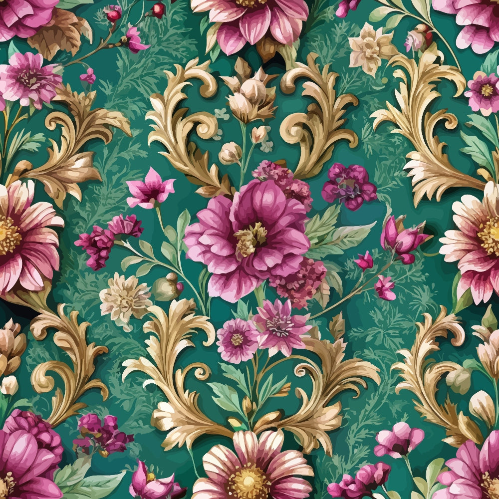 Rococo Blooms Pattern 100 Minky Fabric