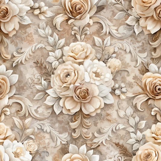 Baroque Florals Pattern 165 Quilting Cotton Fabric