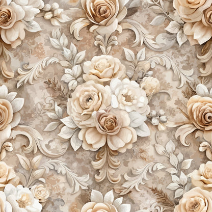 Rococo Blooms Pattern 165 Minky Fabric