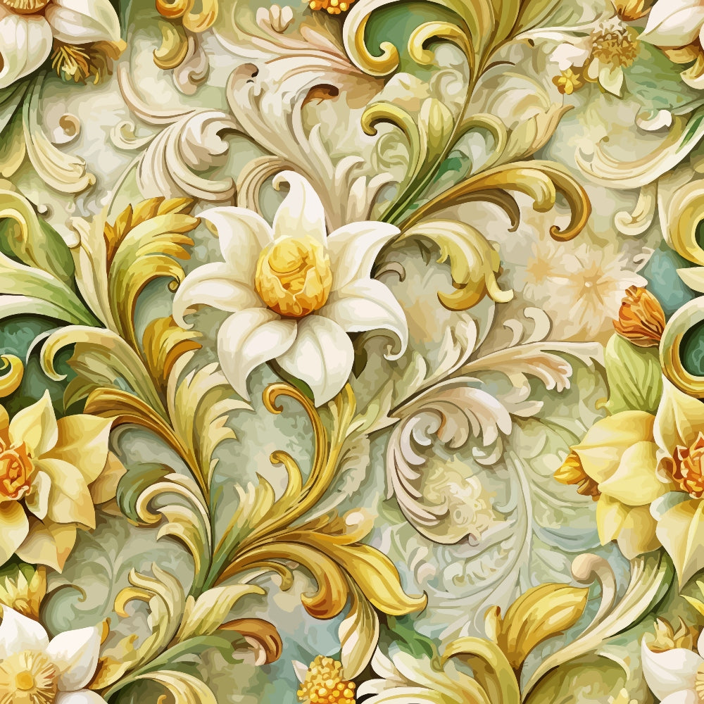 Rococo Blooms Pattern 163 Minky Fabric