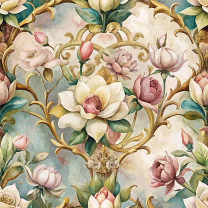 Rococo Blooms Pattern 10 Minky Fabric