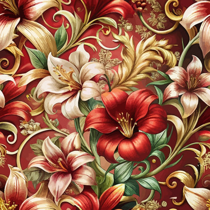 Rococo Blooms Pattern 158 Minky Fabric