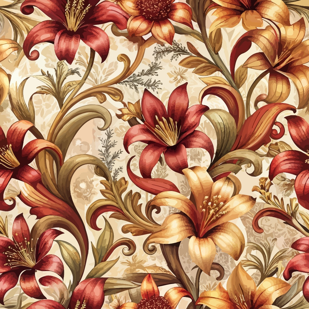Rococo Blooms Pattern 157 Minky Fabric