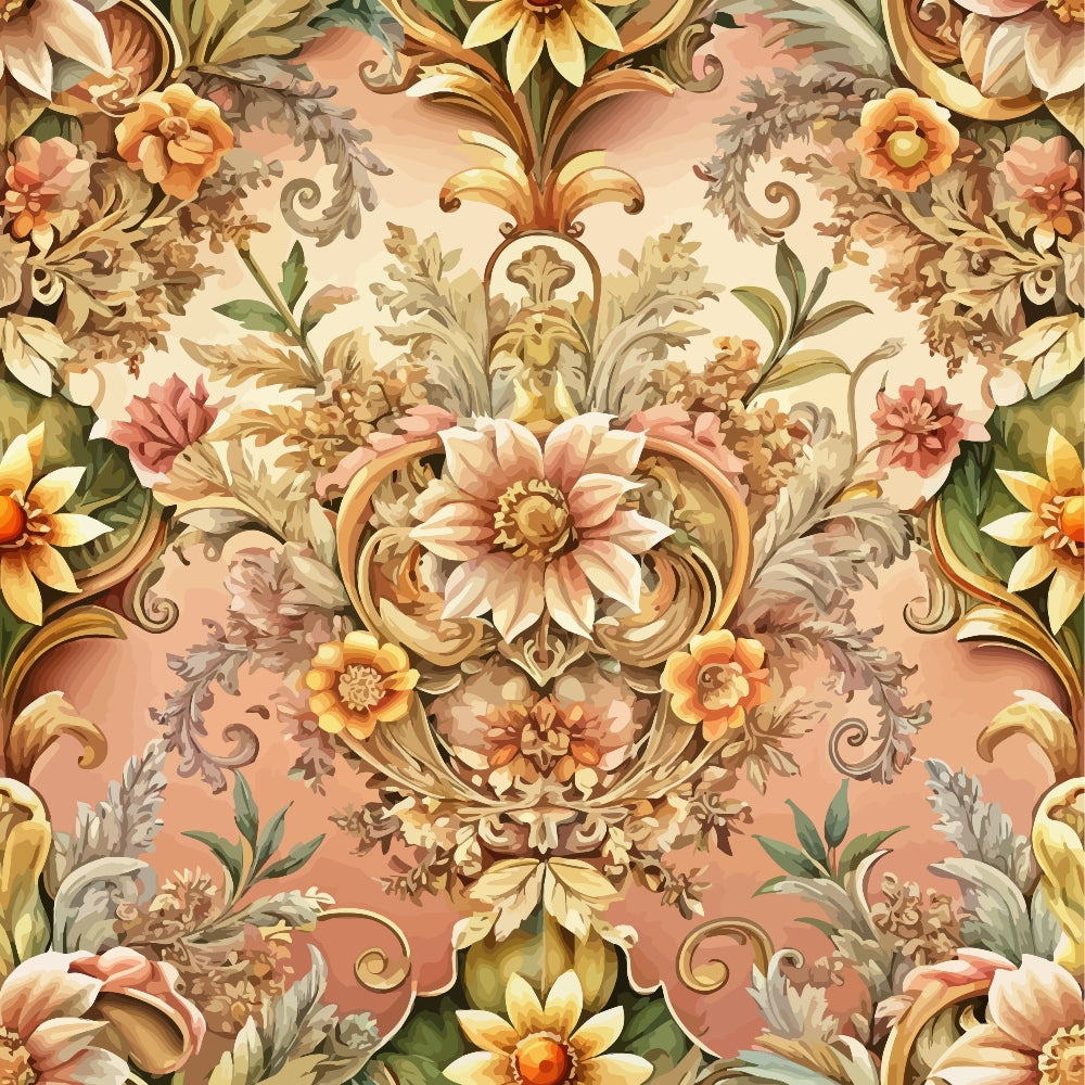 Rococo Blooms Pattern 156 Minky Fabric