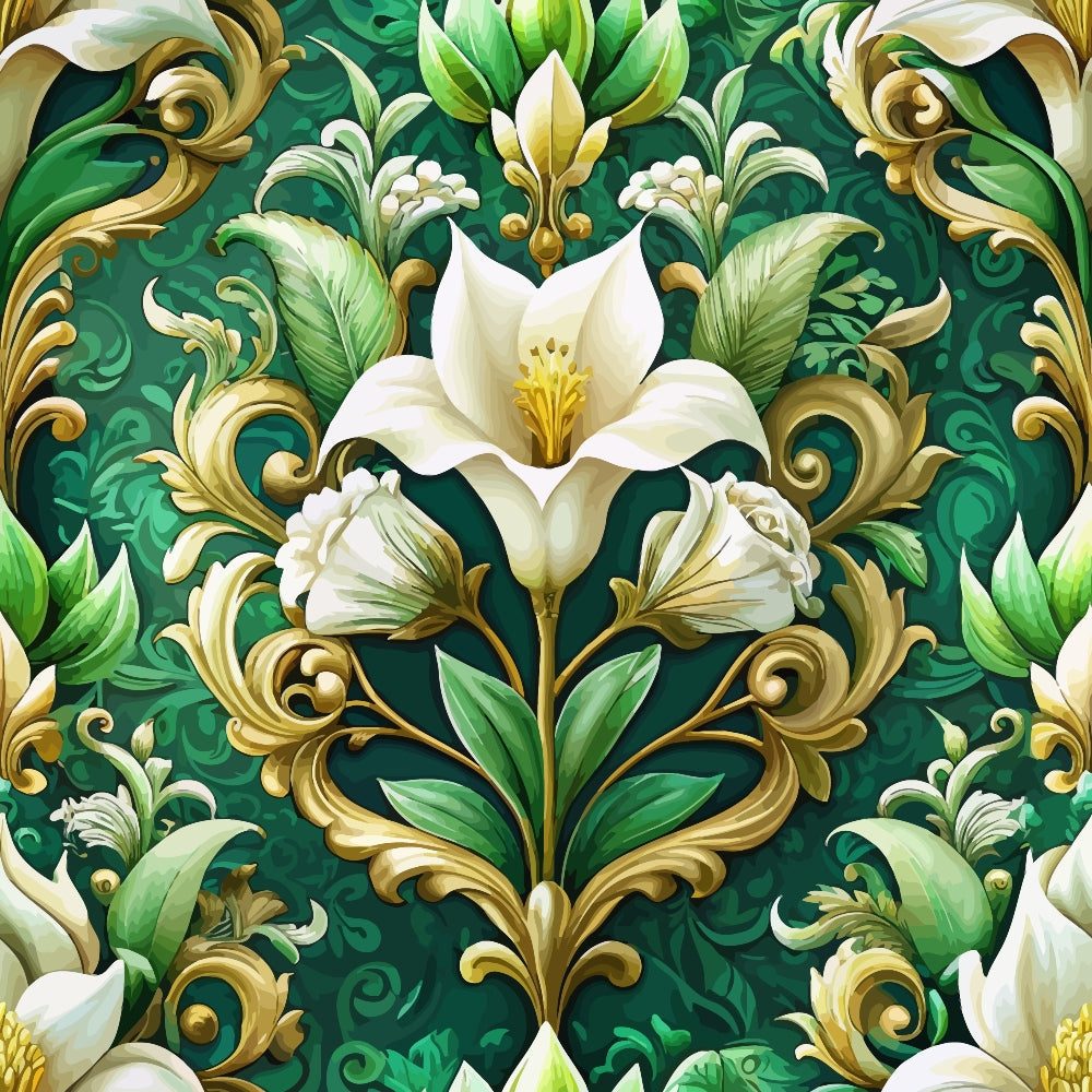 Rococo Blooms Pattern 152 Minky Fabric