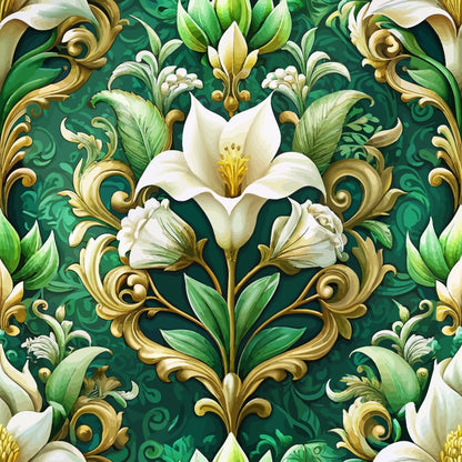 Rococo Blooms Pattern 152 Minky Fabric