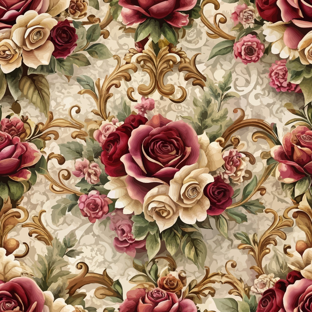 Baroque Florals Pattern 154 Quilting Cotton Fabric