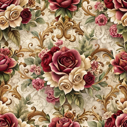 Rococo Blooms Pattern 154 Minky Fabric