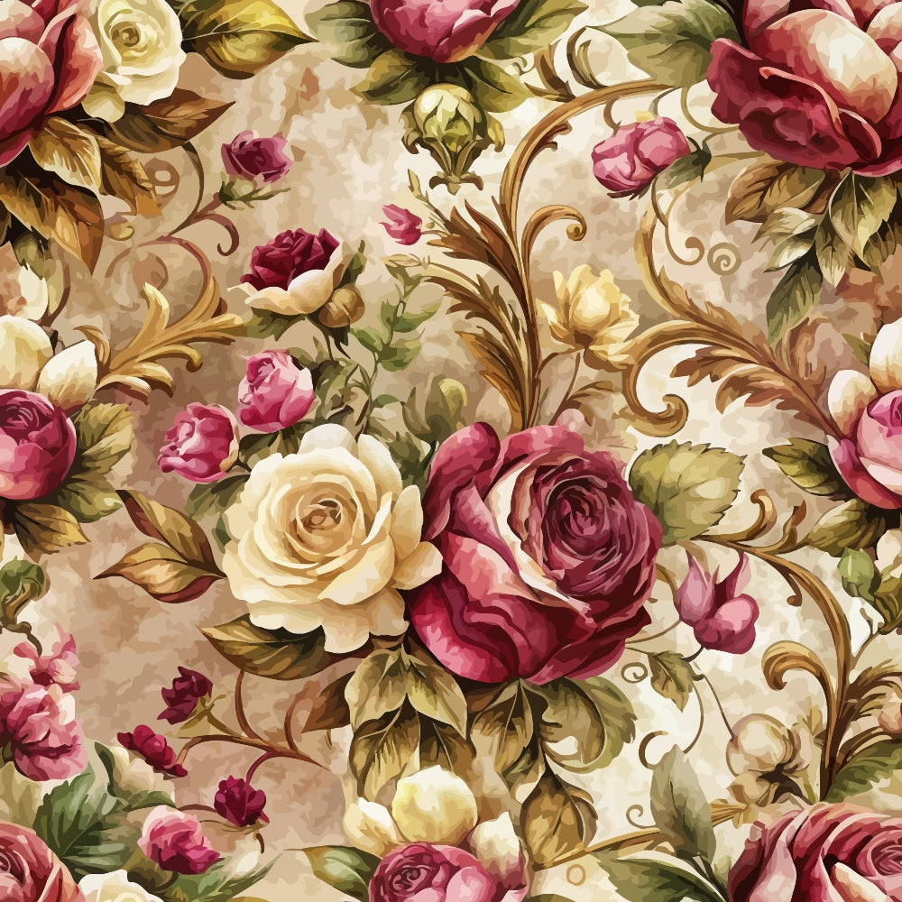 Rococo Blooms Pattern 153 Minky Fabric