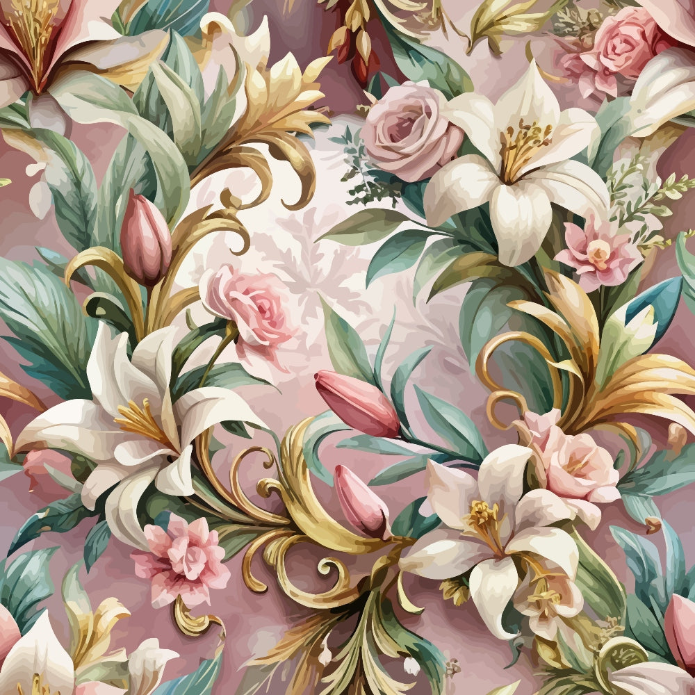 Rococo Blooms Pattern 11 Minky Fabric