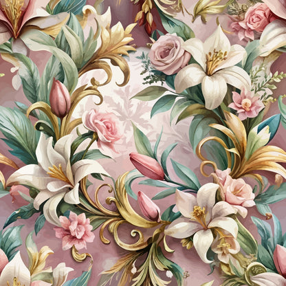 Rococo Blooms Pattern 11 Minky Fabric