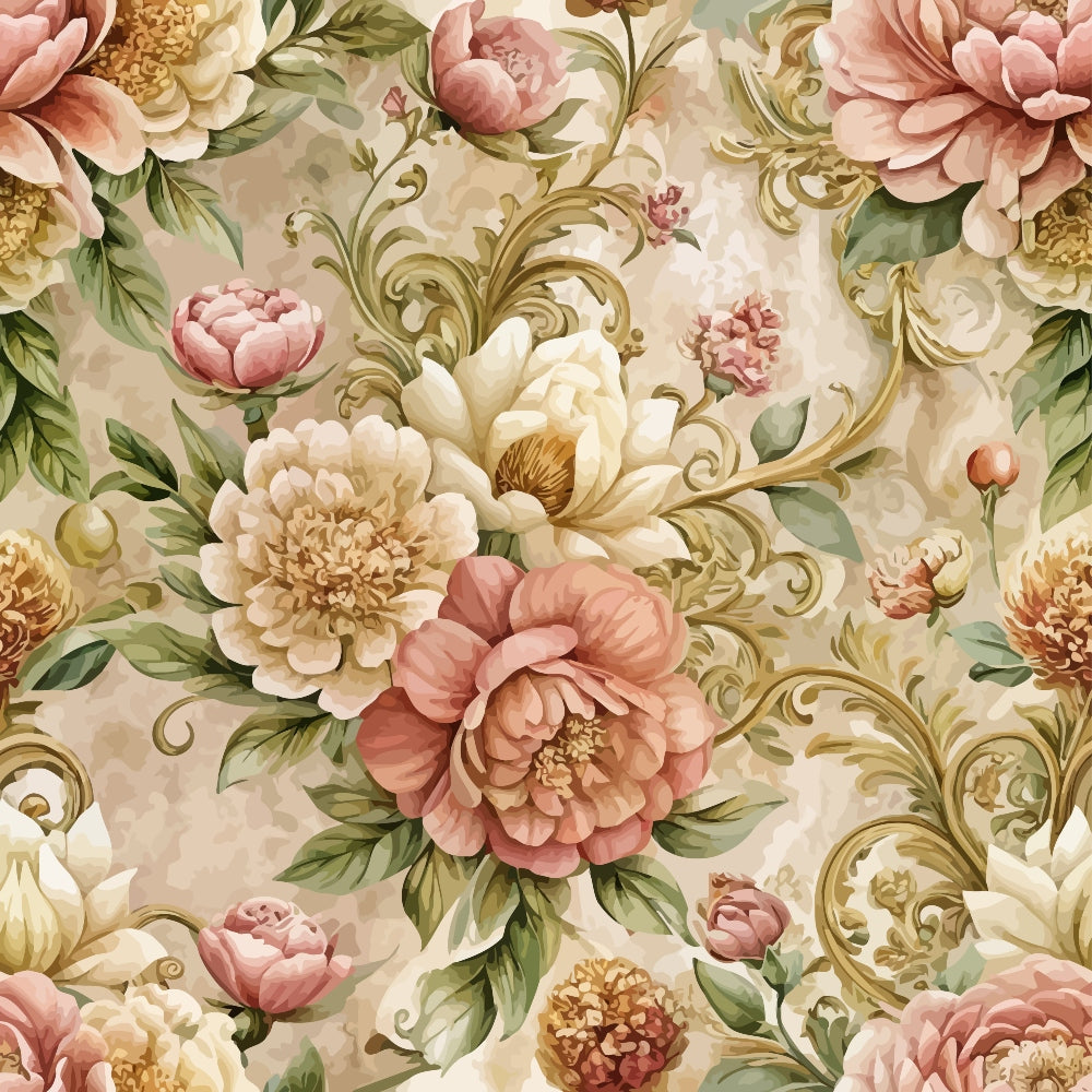 Rococo Blooms Pattern 146 Minky Fabric