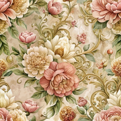 Rococo Blooms Pattern 146 Minky Fabric