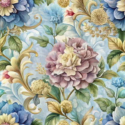 Rococo Blooms Pattern 147 Minky Fabric