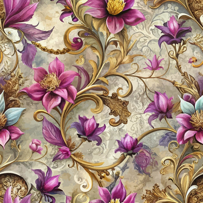 Rococo Blooms Pattern 142 Minky Fabric