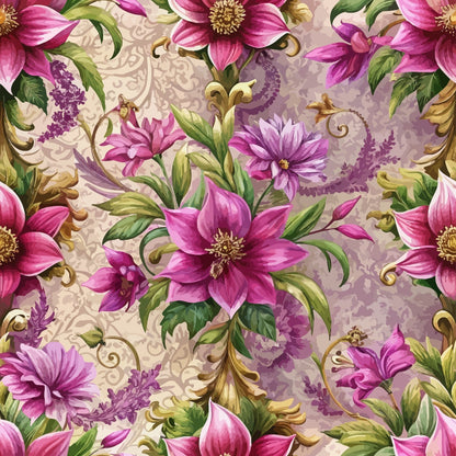 Rococo Blooms Pattern 140 Minky Fabric