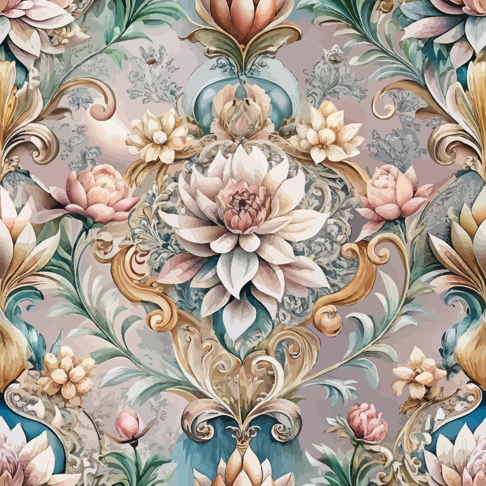 Rococo Blooms Pattern 138 Minky Fabric