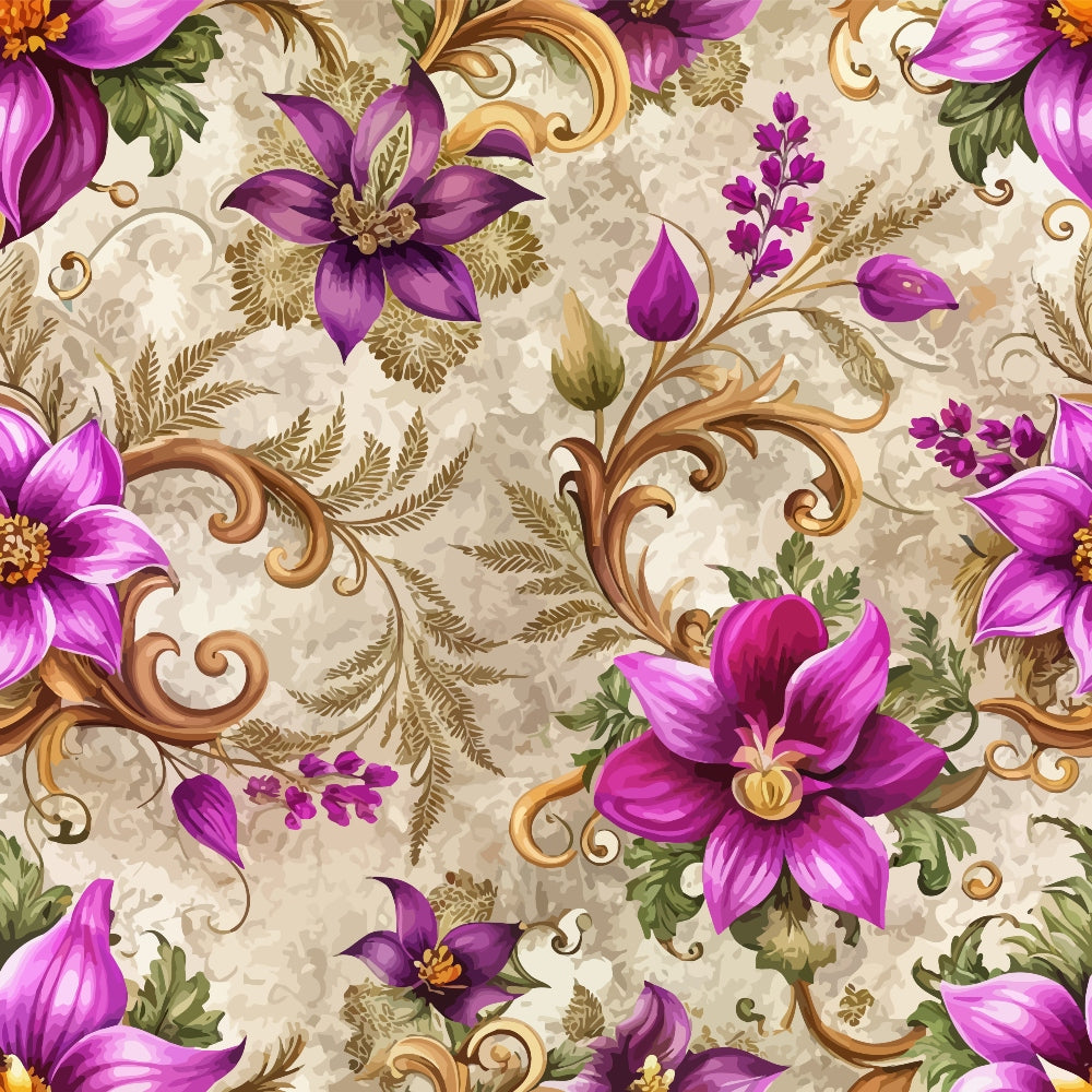 Rococo Blooms Pattern 182 Minky Fabric