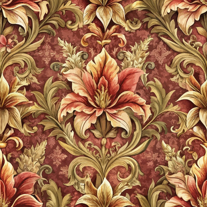 Rococo Blooms Pattern 180 Minky Fabric