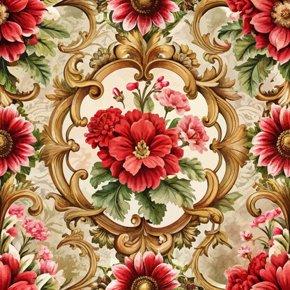 Rococo Blooms Pattern 13 Minky Fabric