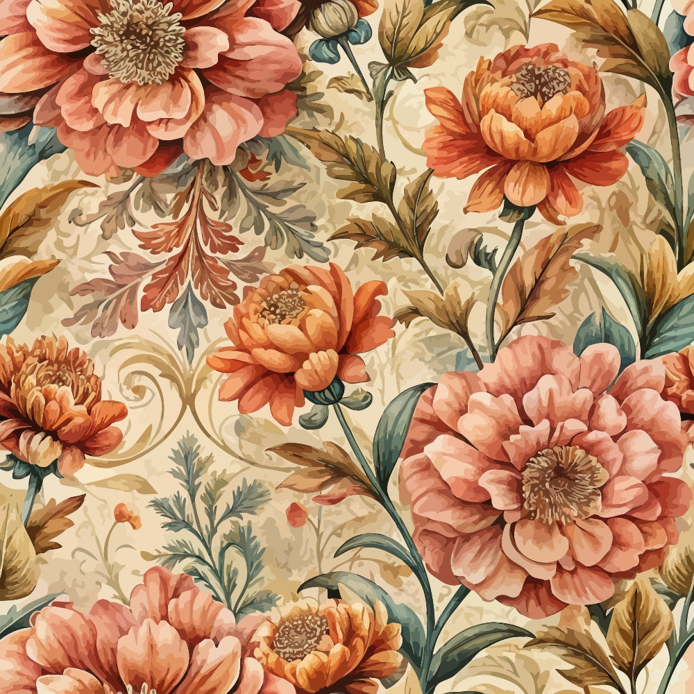 Rococo Blooms Pattern 177 Minky Fabric