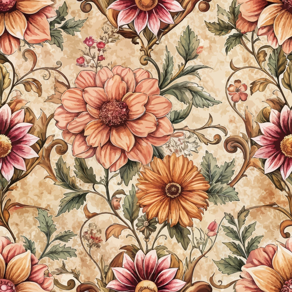 Rococo Blooms Pattern 175 Minky Fabric