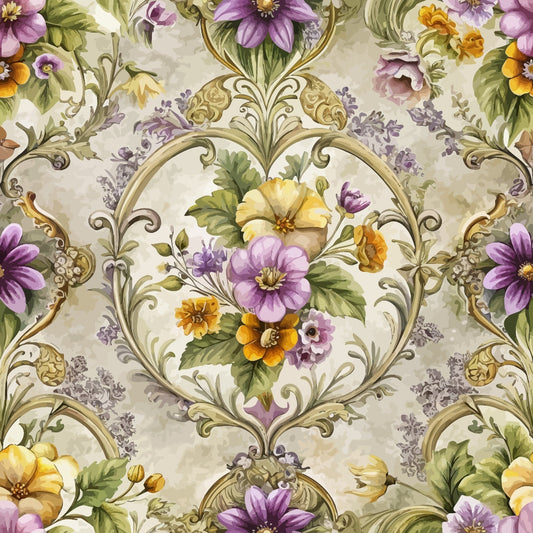 Baroque Florals Pattern 173 Quilting Cotton Fabric