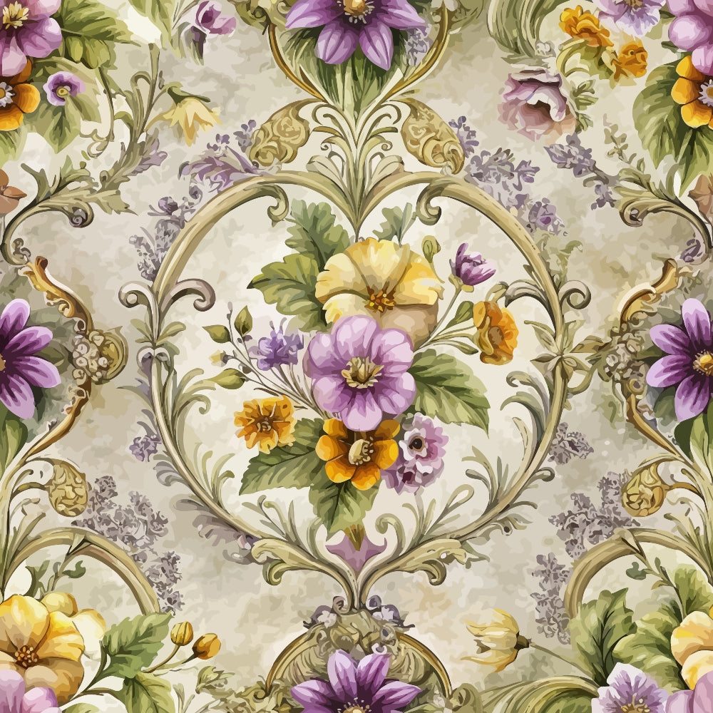 Rococo Blooms Pattern 173 Minky Fabric
