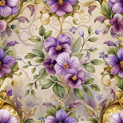 Rococo Blooms Pattern 172 Minky Fabric
