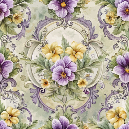 Rococo Blooms Pattern 170 Minky Fabric