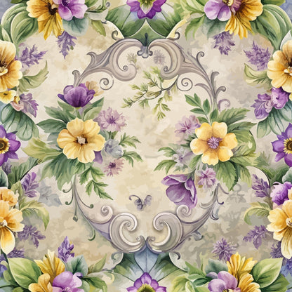 Rococo Blooms Pattern 169 Minky Fabric