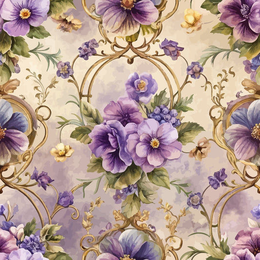 Baroque Florals Pattern 135 Quilting Cotton Fabric