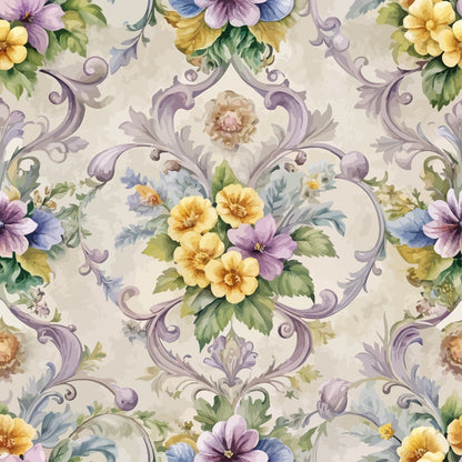 Rococo Blooms Pattern 133 Minky Fabric