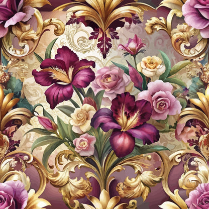 Rococo Blooms Pattern 15 Minky Fabric