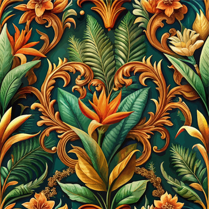 Rococo Blooms Pattern 128 Minky Fabric