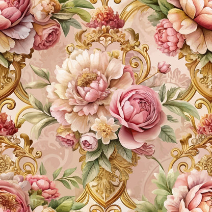 Rococo Blooms Pattern 124 Minky Fabric