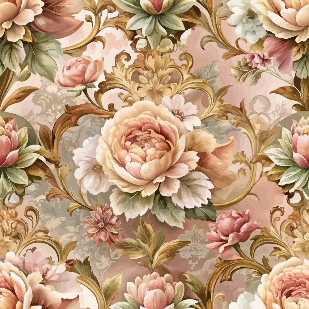 Rococo Blooms Pattern 123 Minky Fabric